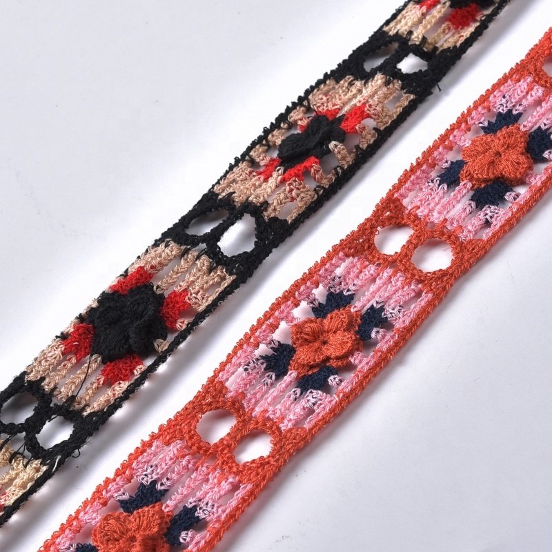 wholesale colorful embroidery lace trim crochet trims