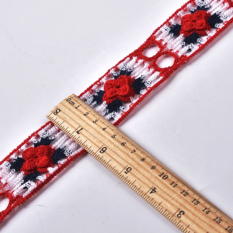 wholesale colorful embroidery lace trim crochet trims