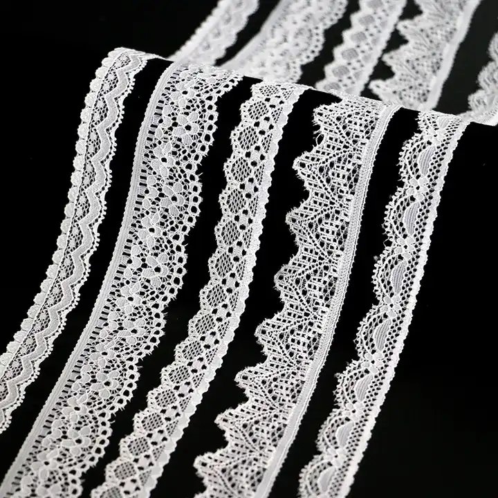 HENGWEI Fancy Non Elastic Nylon Small Narrow Beautiful Lace Edge Trims for Dress