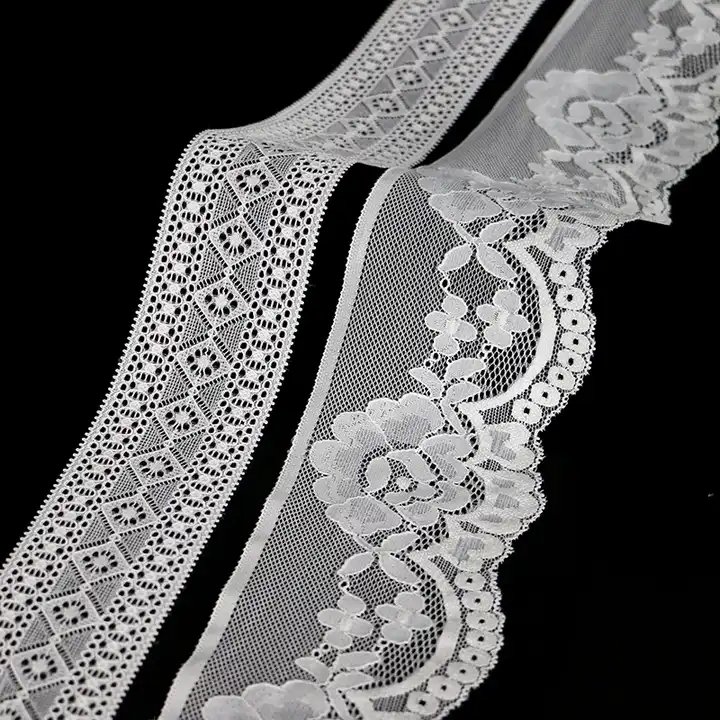 HENGWEI Fancy Non Elastic Nylon Small Narrow Beautiful Lace Edge Trims for Dress