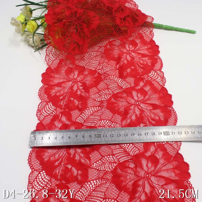 2023 new classic design soft beige stretch lace trim for dress hollowed elastic lace