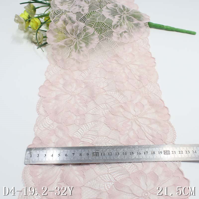 2023 new classic design soft beige stretch lace trim for dress hollowed elastic lace