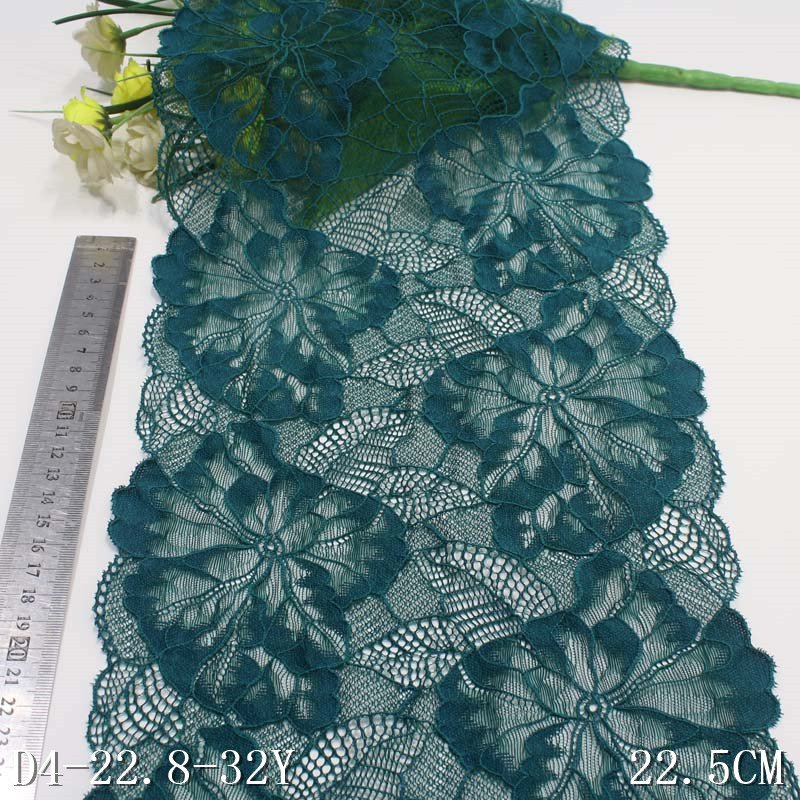 2023 new classic design soft beige stretch lace trim for dress hollowed elastic lace