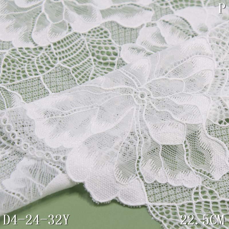 2023 new classic design soft beige stretch lace trim for dress hollowed elastic lace