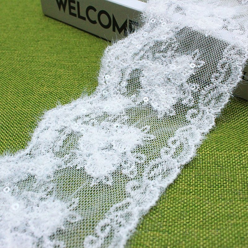 luxury clothing lace trim embroidered fabrics white sequins lace