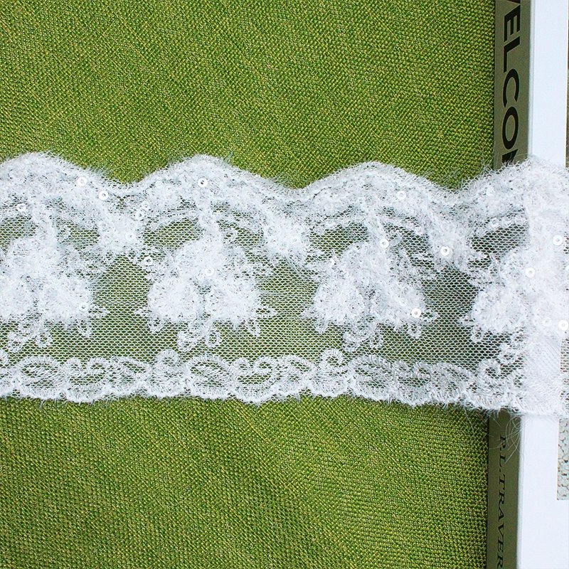 luxury clothing lace trim embroidered fabrics white sequins lace