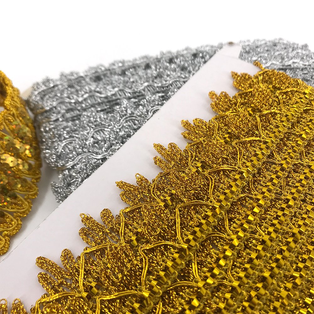 2023 Top Sale Embroidery Webbing Mirror Sewing Lace Trim With Decoration Shiny Dancewear Costume Sequined Lace Trimming Border