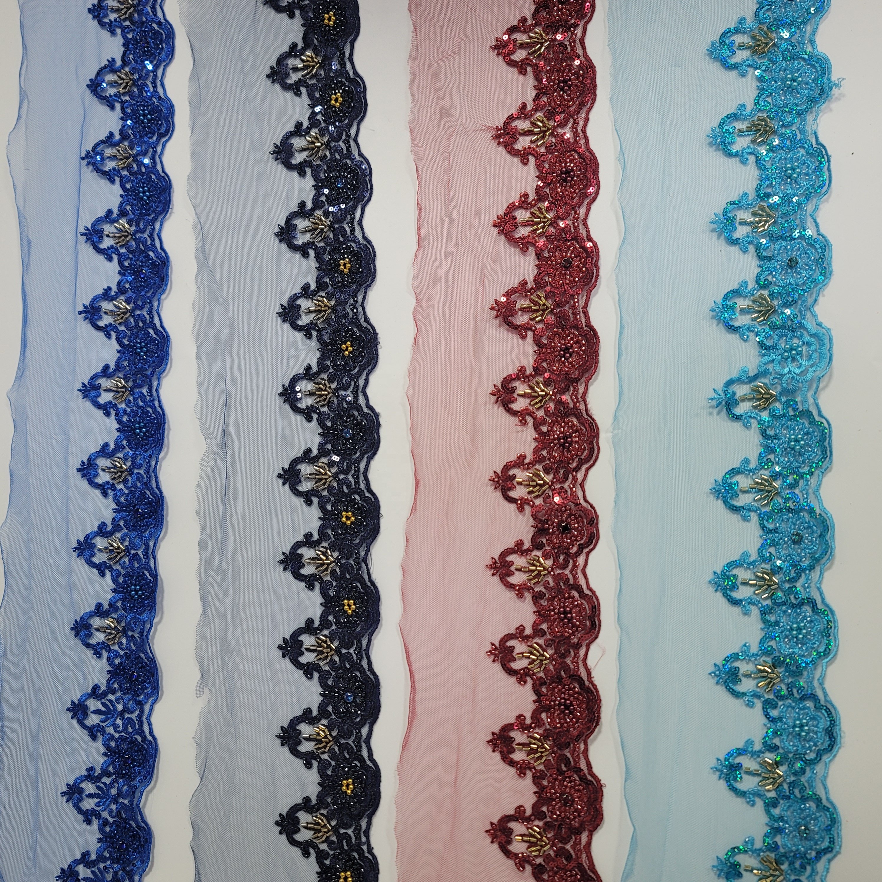 oem wholesale price sequin and bead fabric appliques and trimmings rhinestone trim for dress
