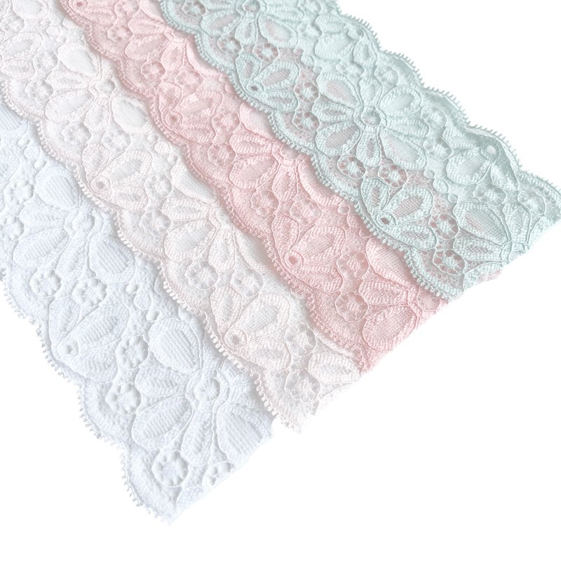new design 6.8cm nylon spandex lingerie stretch lace trim for clothing