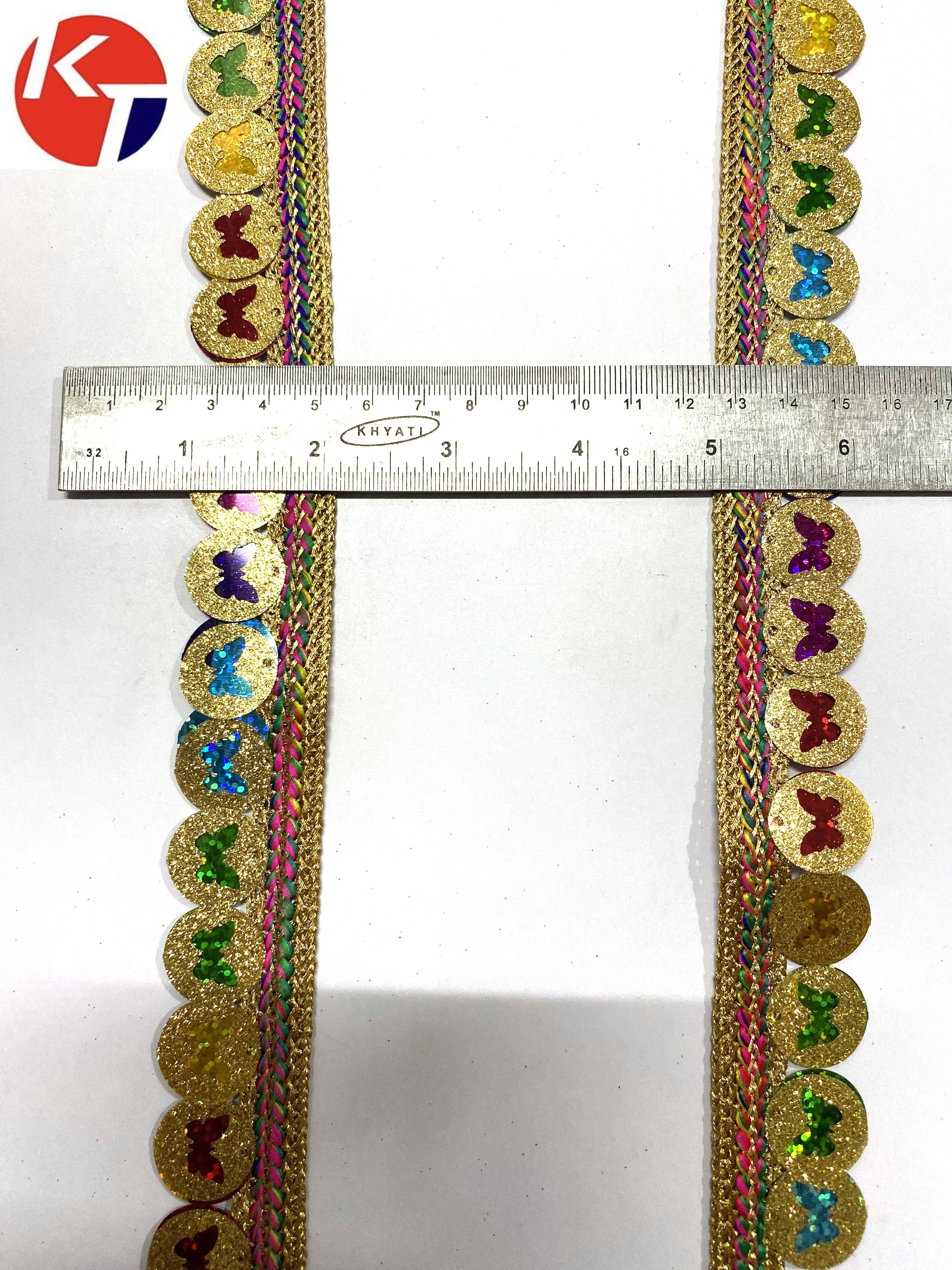 Sequin Multi Color Embroidery Lace Trim For Women's Garments Gown Decorations And Chair Covers Deals In Wholesale