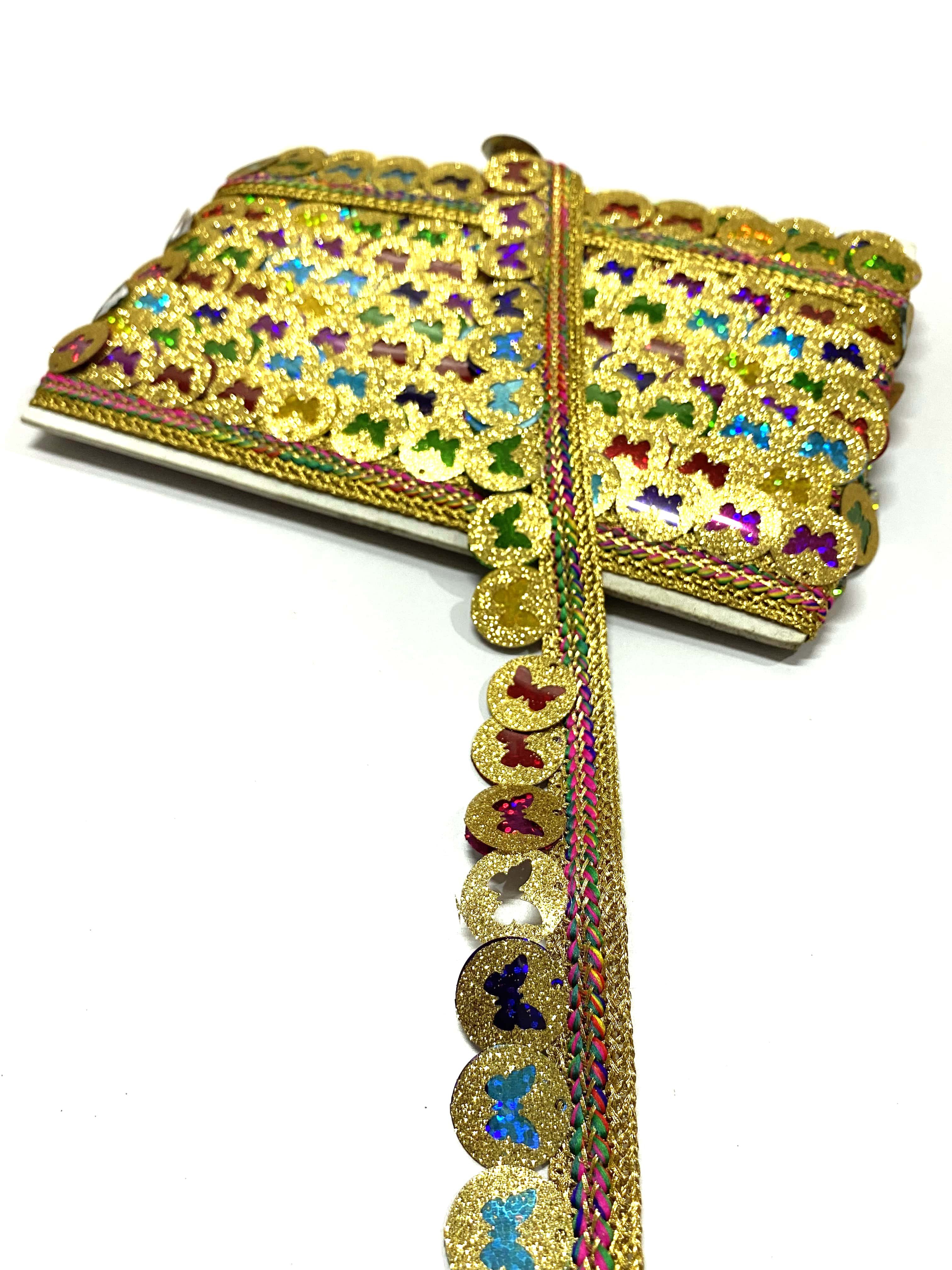 Sequin Multi Color Embroidery Lace Trim For Women's Garments Gown Decorations And Chair Covers Deals In Wholesale