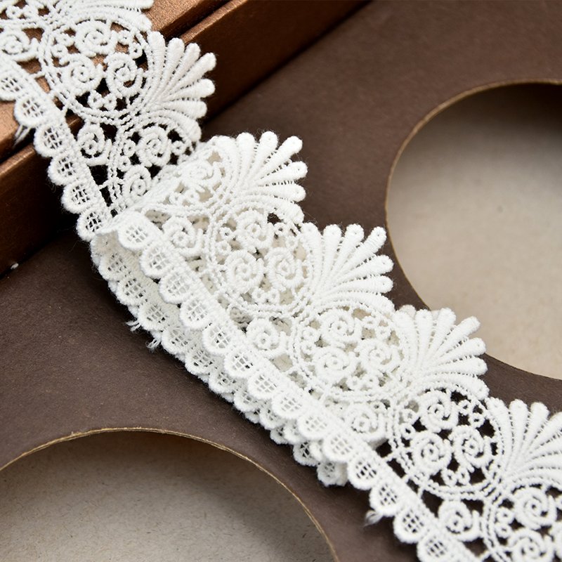 high quality Embroidered Border Trims african tulle embroidered lace Refined white embroidered lace fabric