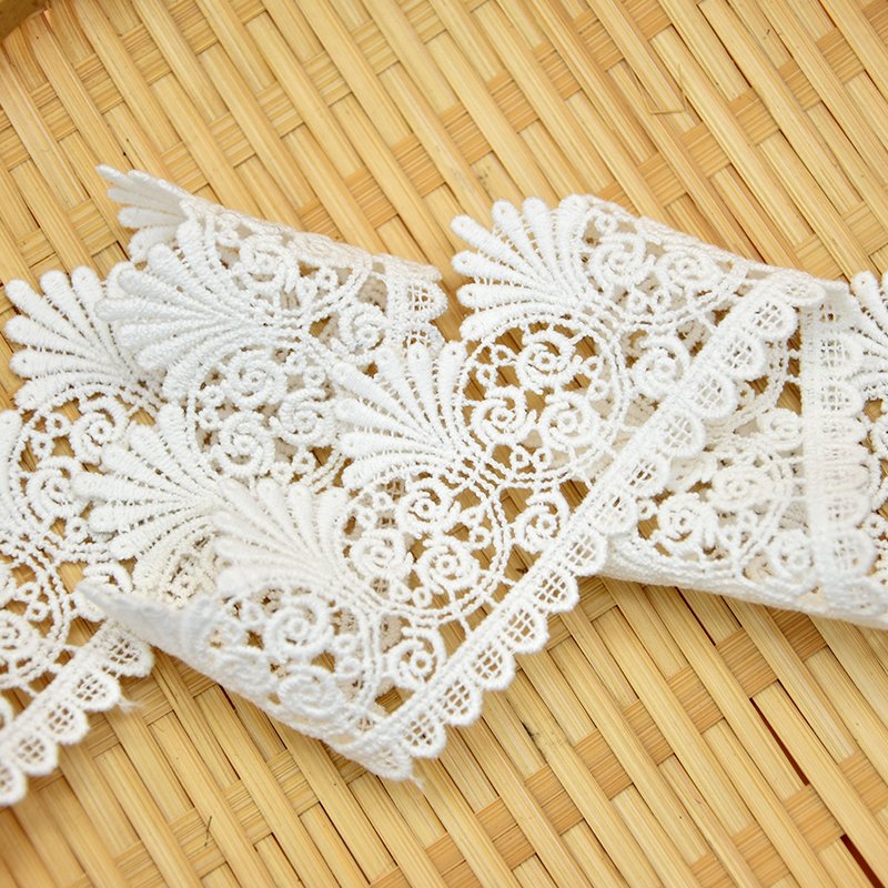 high quality Embroidered Border Trims african tulle embroidered lace Refined white embroidered lace fabric