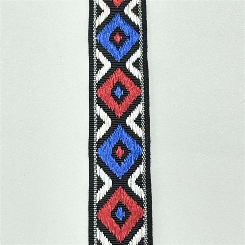 Wholesale 15mm Ethnic Webbing Abrasion Resistance Lace Trim Ribbon Jacquard Webbing For Garment