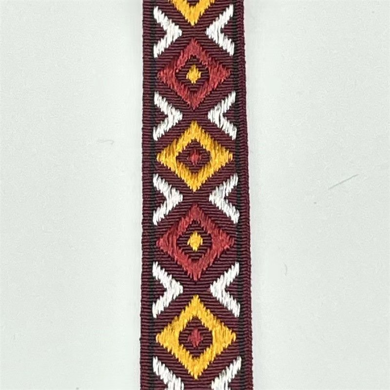 Wholesale 15mm Ethnic Webbing Abrasion Resistance Lace Trim Ribbon Jacquard Webbing For Garment