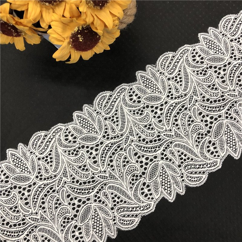 Swiss White Bridal Guipure Lace Trim Chemical Elastic Lace Trimming For Underwear 2019