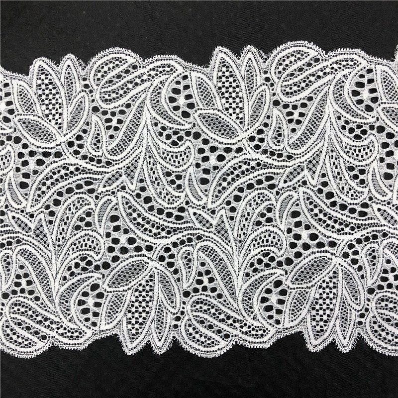 Swiss White Bridal Guipure Lace Trim Chemical Elastic Lace Trimming For Underwear 2019