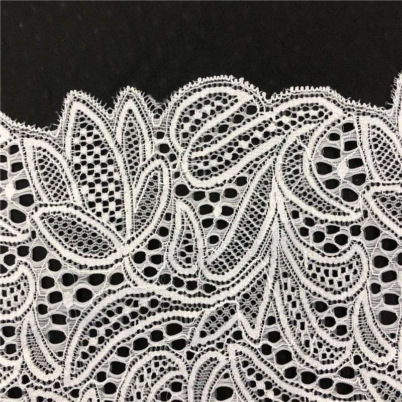 Swiss White Bridal Guipure Lace Trim Chemical Elastic Lace Trimming For Underwear 2019