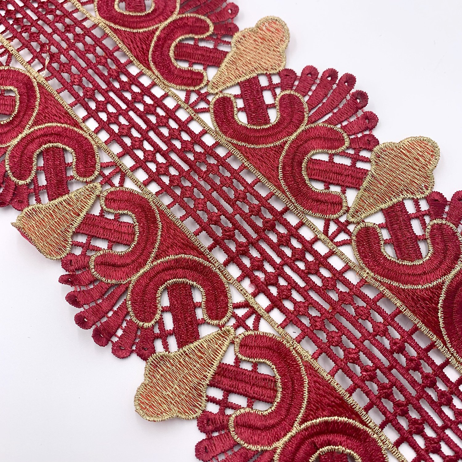 Wholesale Price Polyester Renda Gold Thread Many Colors Africa French Flower Lace Trim