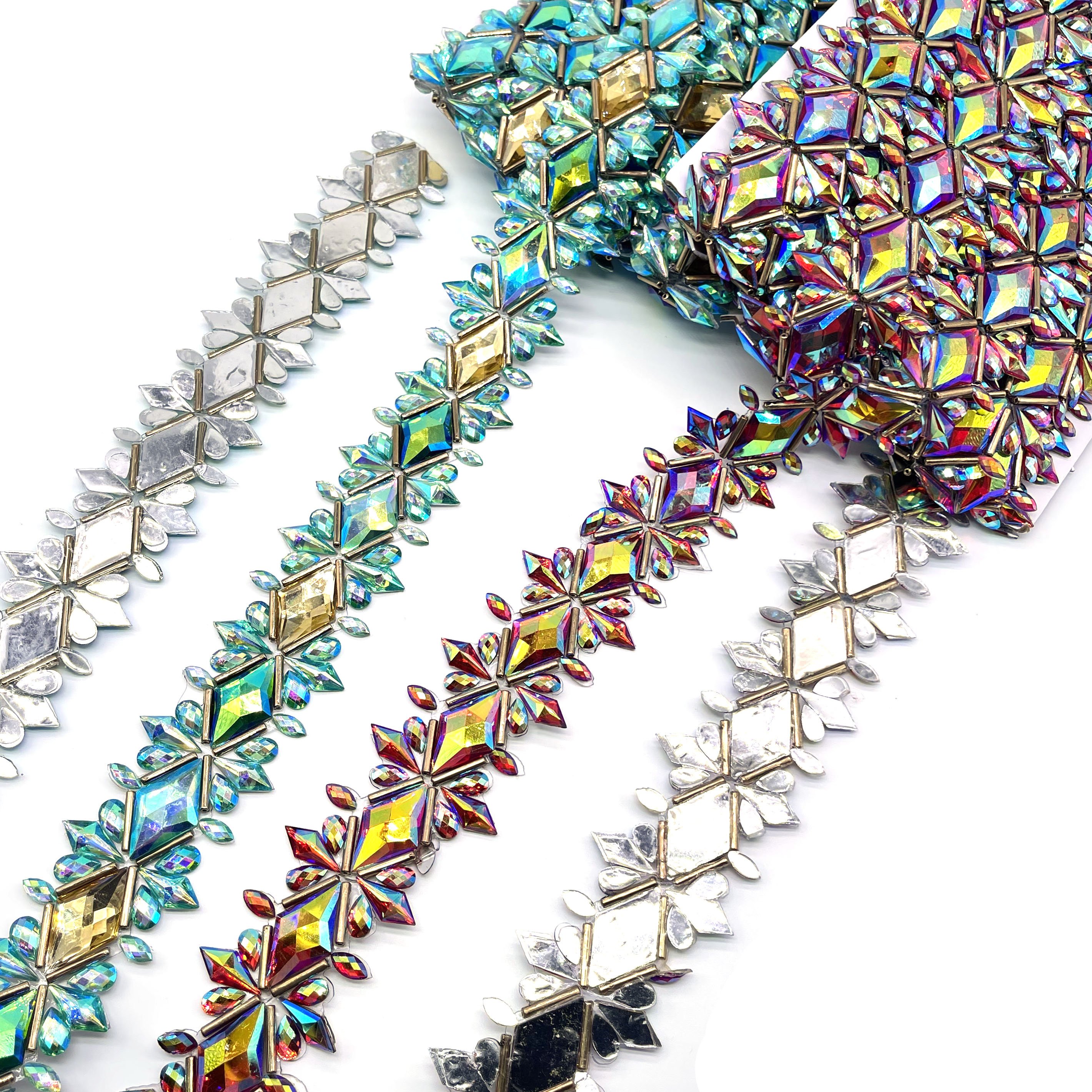 2025 Trinidad Caribbean Carnival Costume Trims Rhinestone Patch Decoration Gemstone Iron Rhinestone Applique Trimming
