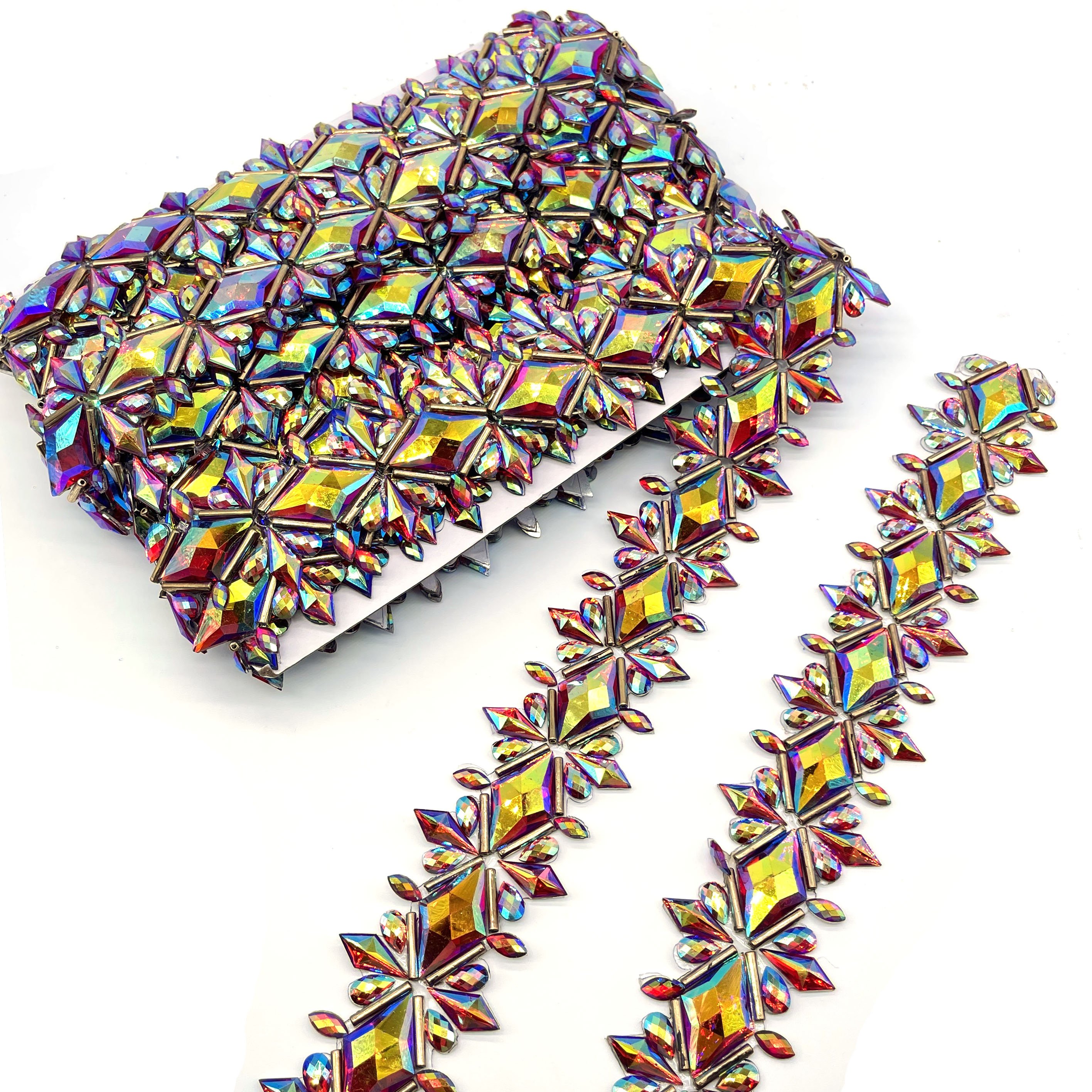 2025 Trinidad Caribbean Carnival Costume Trims Rhinestone Patch Decoration Gemstone Iron Rhinestone Applique Trimming