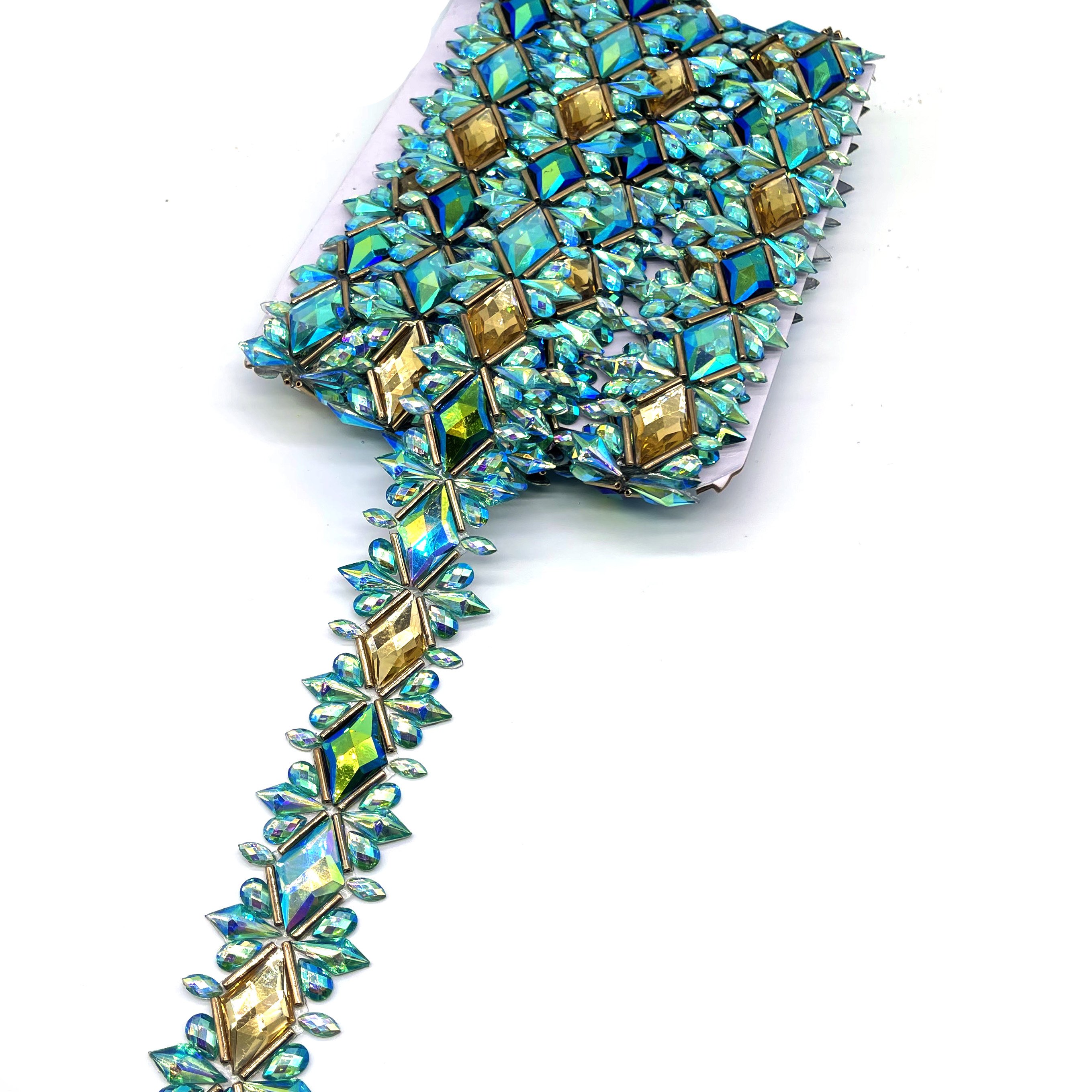 2025 Trinidad Caribbean Carnival Costume Trims Rhinestone Patch Decoration Gemstone Iron Rhinestone Applique Trimming