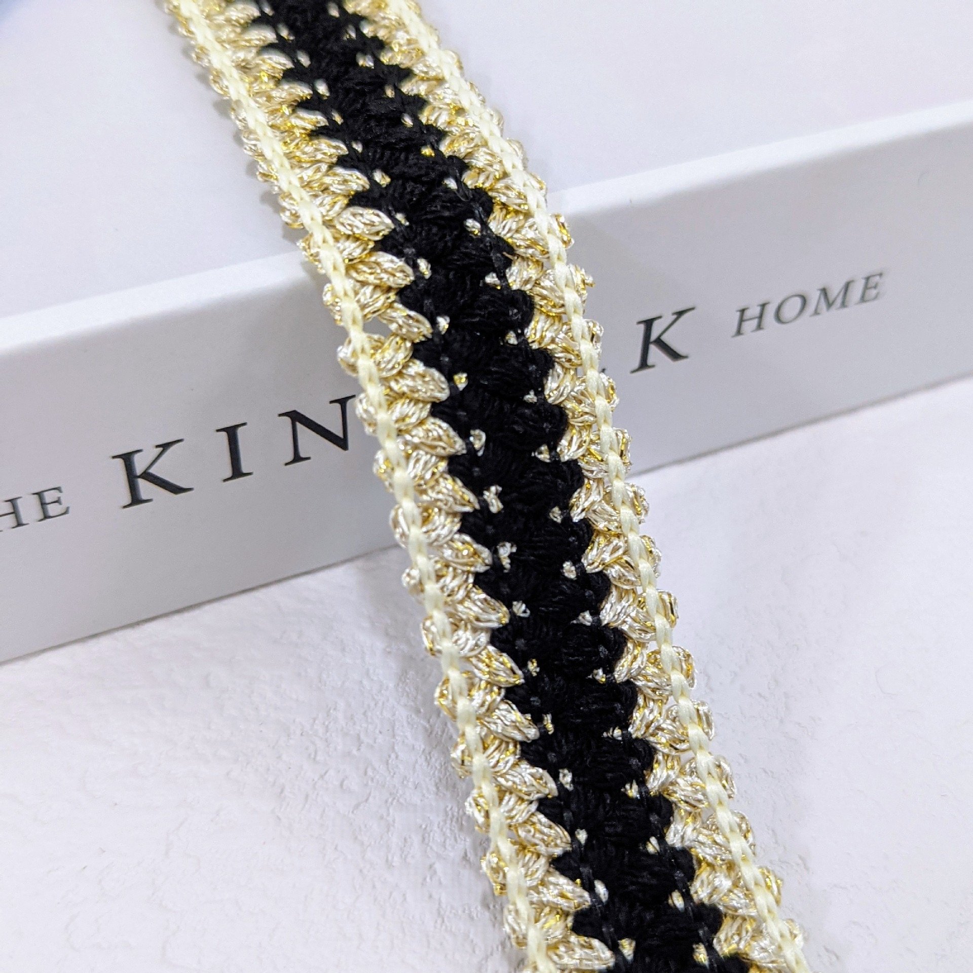 23mm Garment Accessories Sewing Lace Ribbon Glitter Metallic Gold Silver Braided Textile Webbing Trims For Coat Hem Cuff