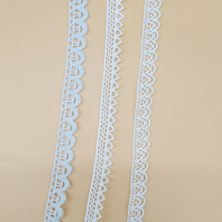 1cm Cotton Border Lace Trim For Garment Cotton Embroidered Lace Trim