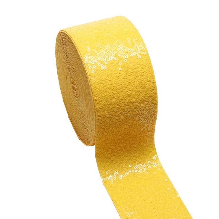 New Color 3 Inch 75mm Sparkly Fabric Glitter Small Sequin Trim Ribbon for bows