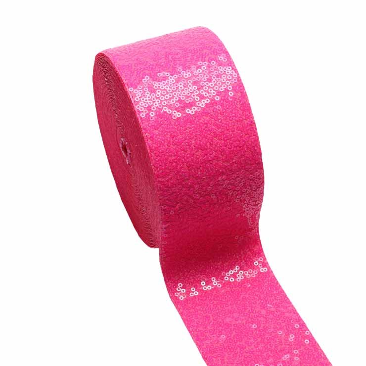 New Color 3 Inch 75mm Sparkly Fabric Glitter Small Sequin Trim Ribbon for bows