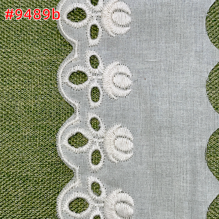 High quality cotton eyelet lace trim for women Tejido de algodon decorative lace trim