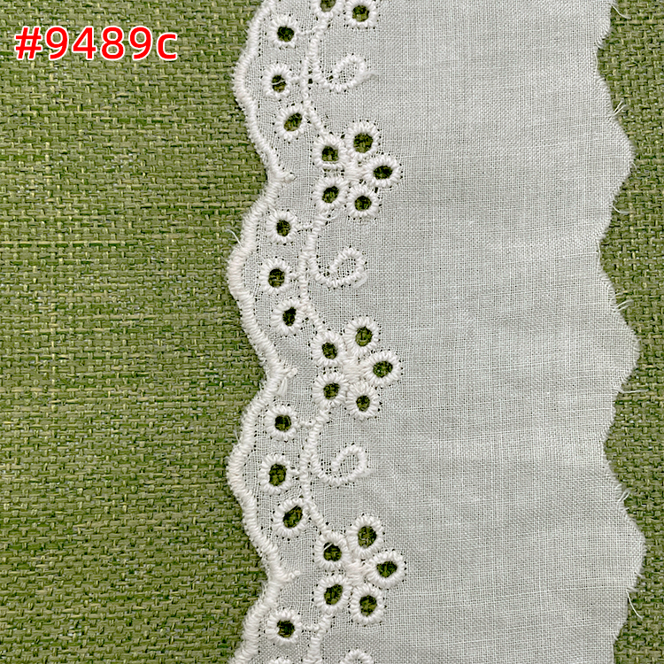 High quality cotton eyelet lace trim for women Tejido de algodon decorative lace trim