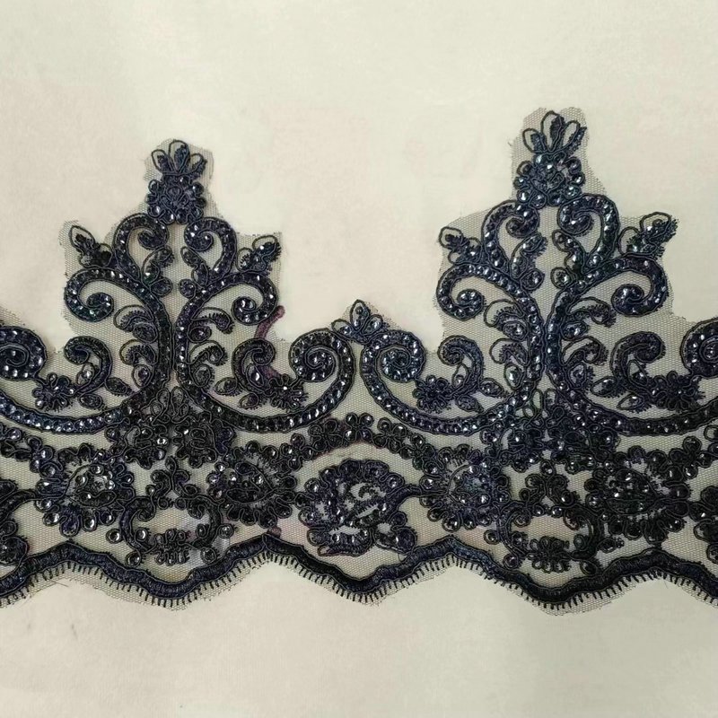Luxury white bridal french lace embroidered bridal Lace trim for wedding dress