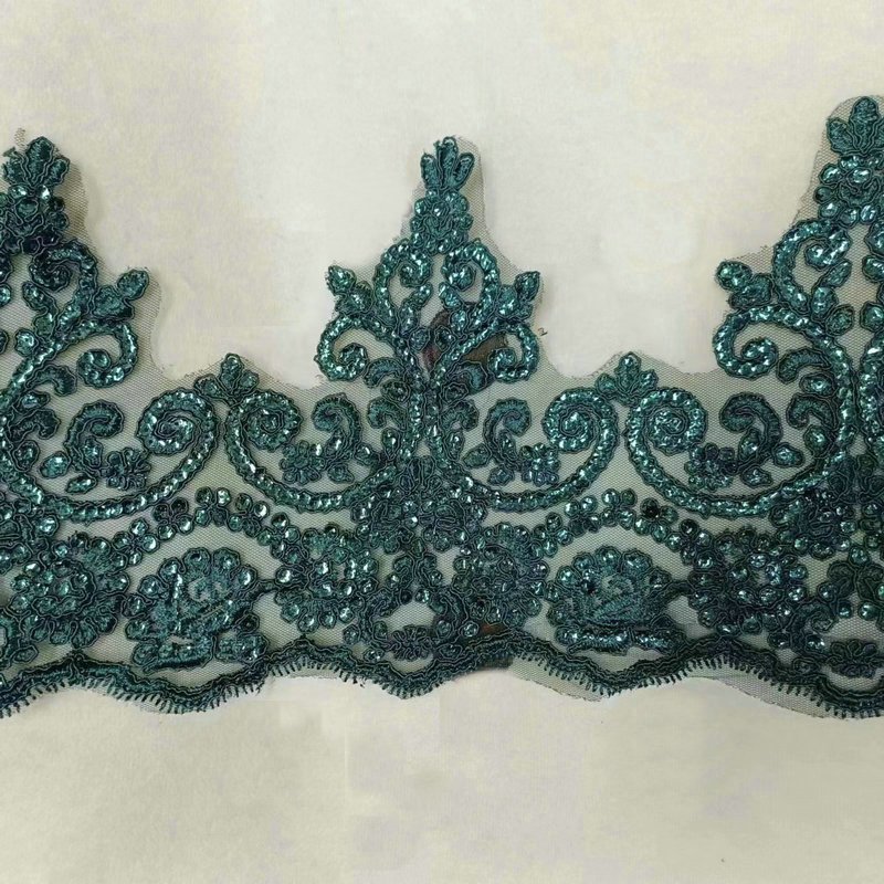 Luxury white bridal french lace embroidered bridal Lace trim for wedding dress