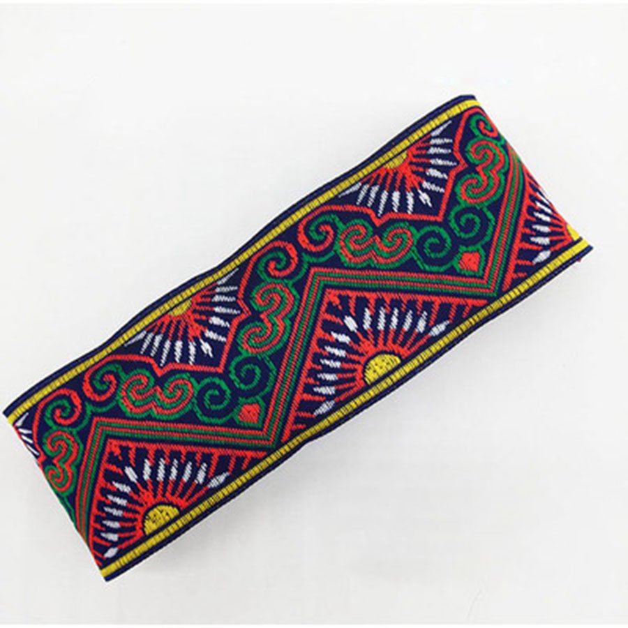 COOMAMUU 5cm Webbing Lace Trim 5cm Ethnic Embroidery Ribbon Chinese Style Flower Curtain Lace for DIY Clothes Bag Accessories