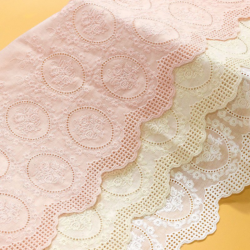 Wholesale 26.5 CM Wide Eyelet Cotton Lace Trim For Garment