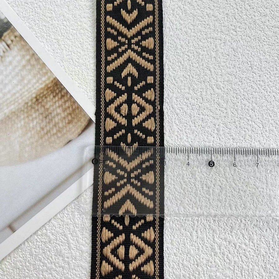 3cm Jacquard Ethnic Ribbon Trim Style Tape Polyester Classical Geometric Jacquard Webbing Woven Ribbon For Garment Accessories