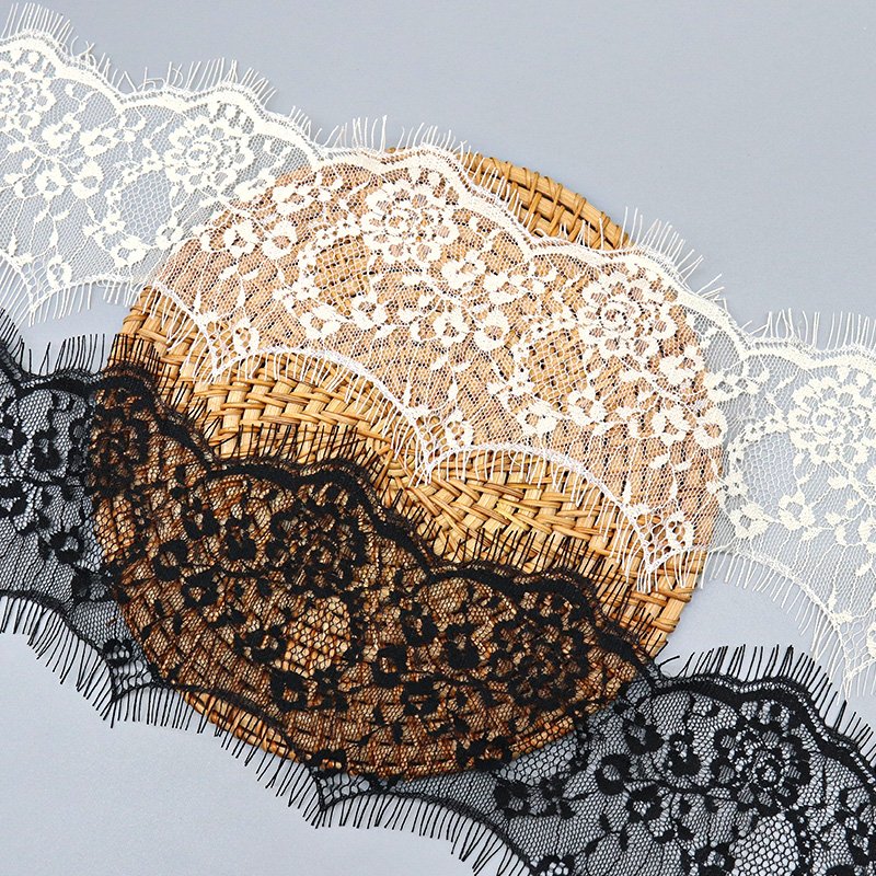 Factory wholesale eyelash lace nylon luxury decorative lace trim for dress