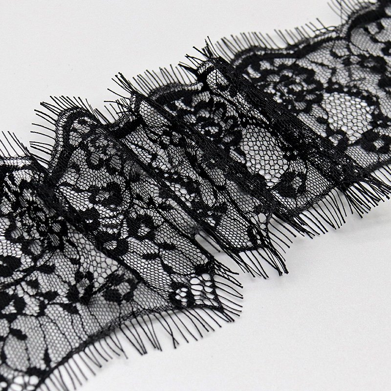 Factory wholesale eyelash lace nylon luxury decorative lace trim for dress