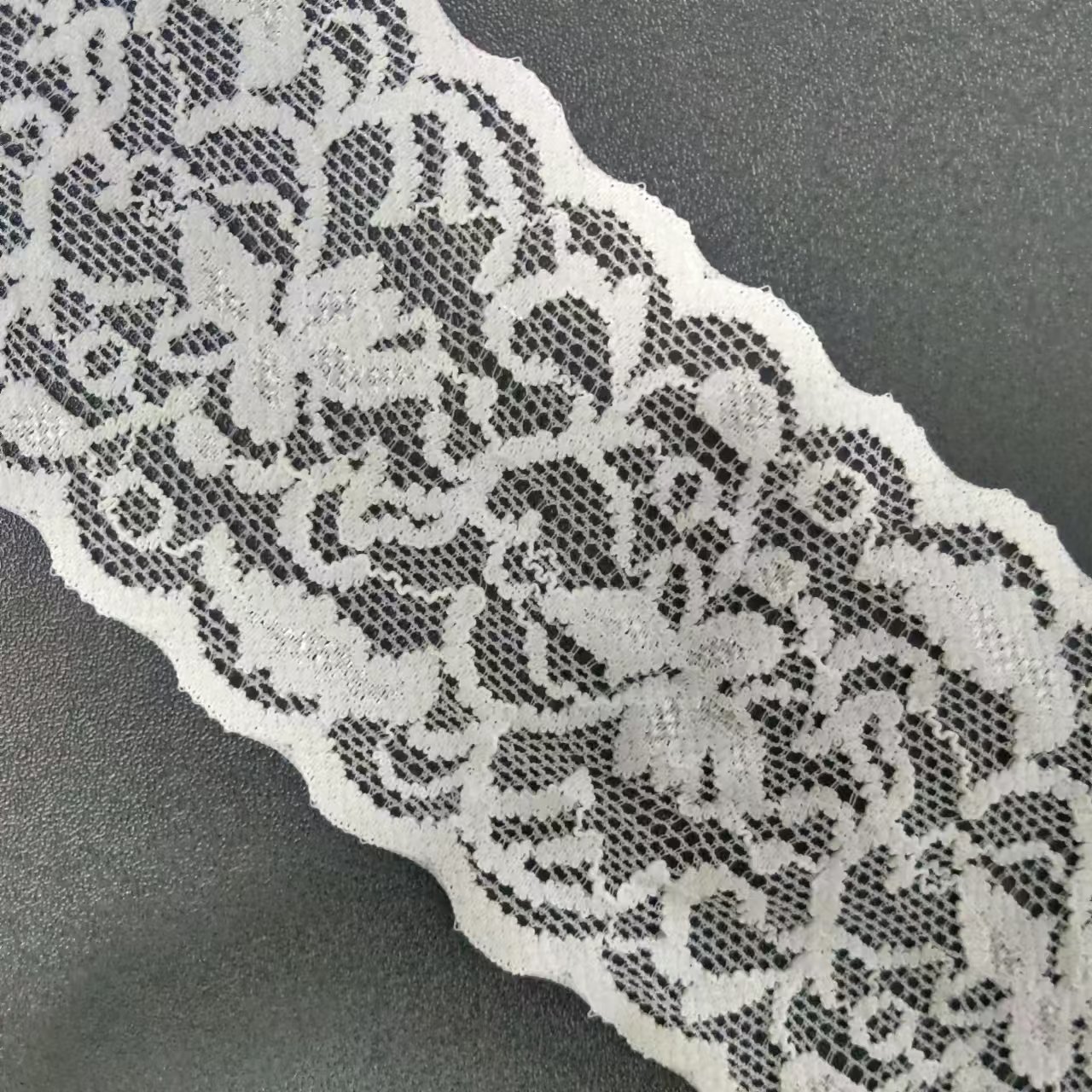 5.5cm Width High Stretch Lace Trim White Voile Nylon Spandex Lace Fabric For Women's Bra Accessories