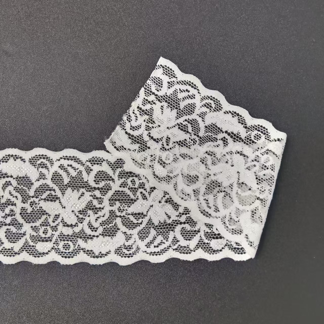 5.5cm Width High Stretch Lace Trim White Voile Nylon Spandex Lace Fabric For Women's Bra Accessories