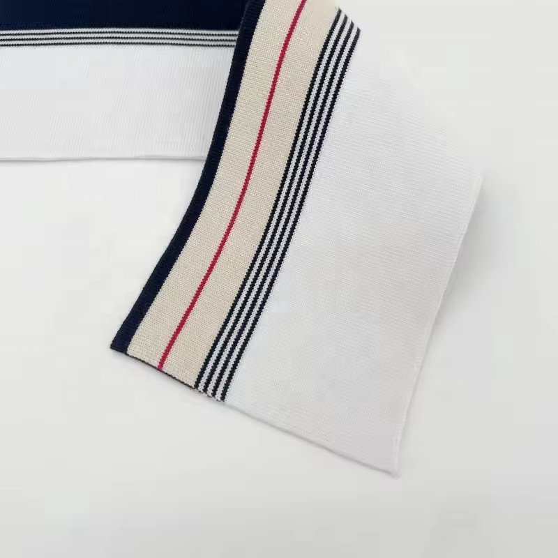 Ribbed Knit Fabric Summer Stripe Collar Baseball Jacket Neckline Cuff Cotton Rib Knit Trim Fabric Garment Accessories