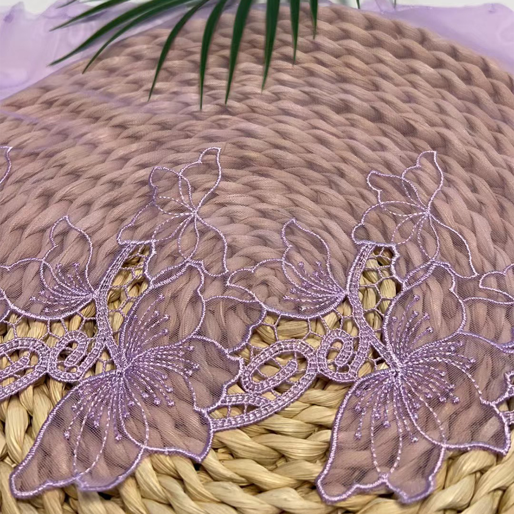 NI.AI New Design FLoral Trim Lace Embroidery Net Lace Embroidered Lace Trim For Weeding Dress