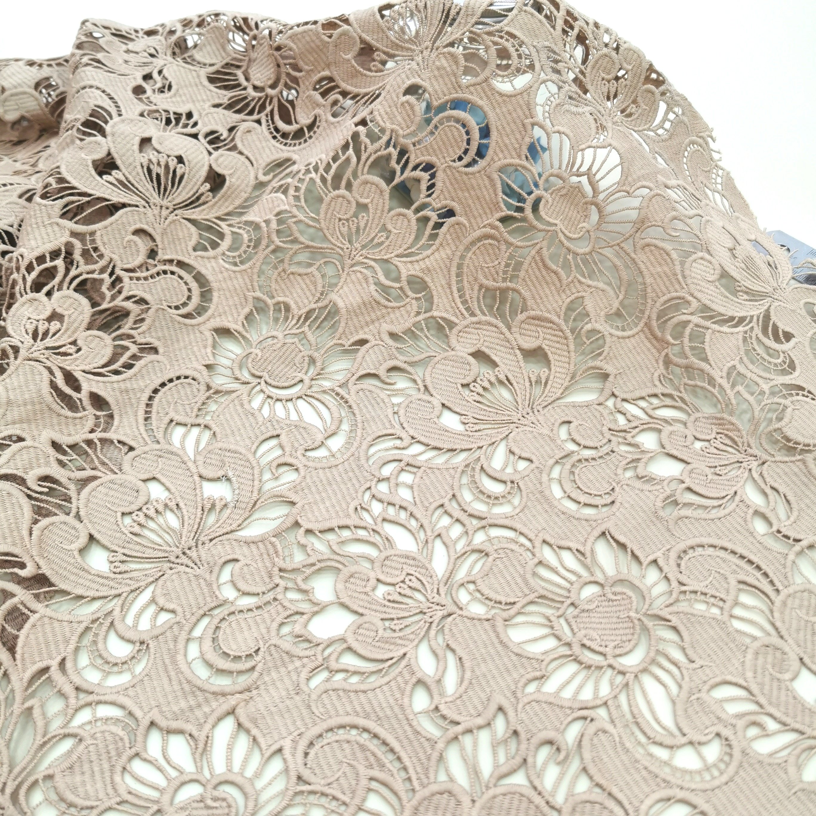 Factory luxury Water soluble guipure milk silk lace fabric Embroidery For wedding Fabric Custom 2024 soft flower Lace