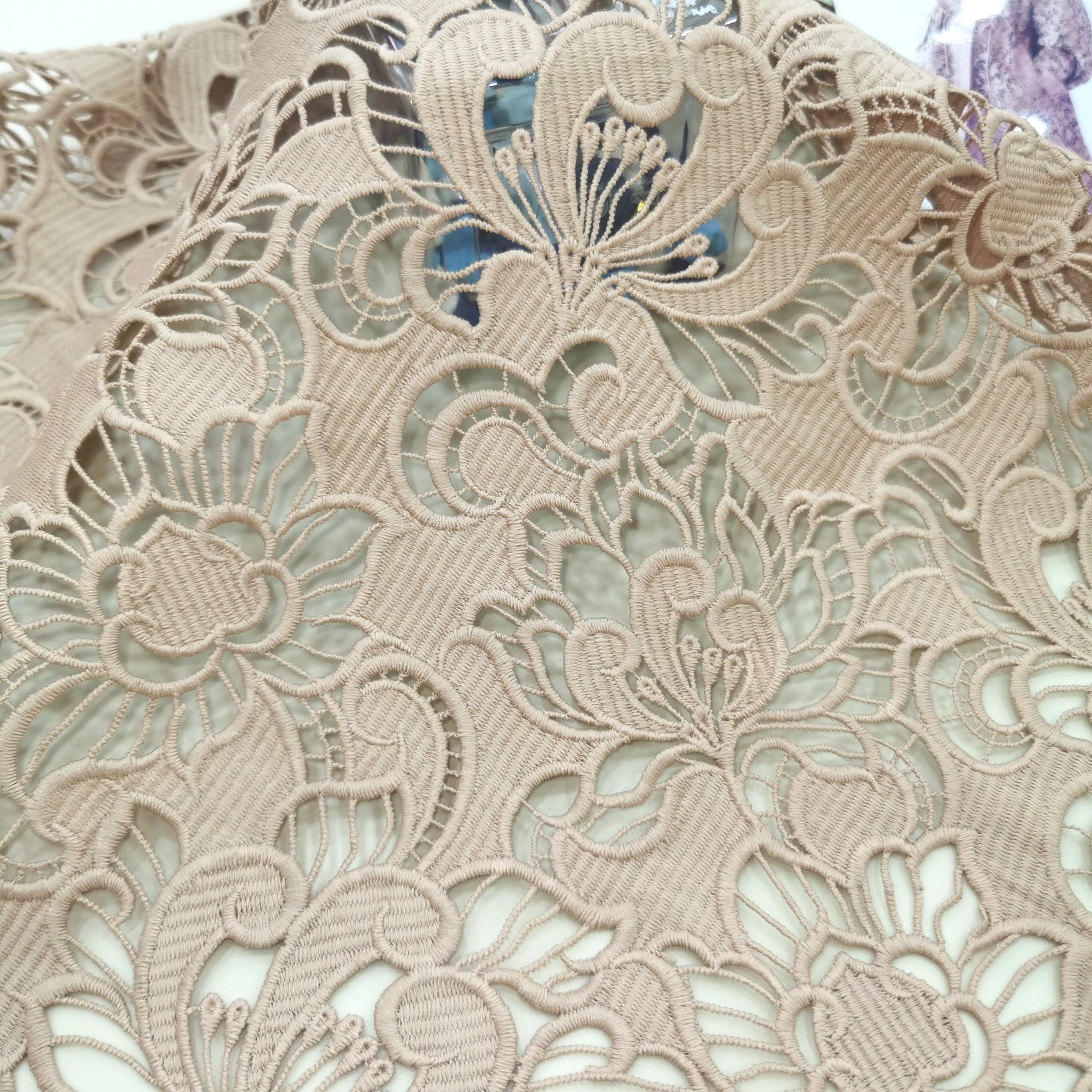 Factory luxury Water soluble guipure milk silk lace fabric Embroidery For wedding Fabric Custom 2024 soft flower Lace
