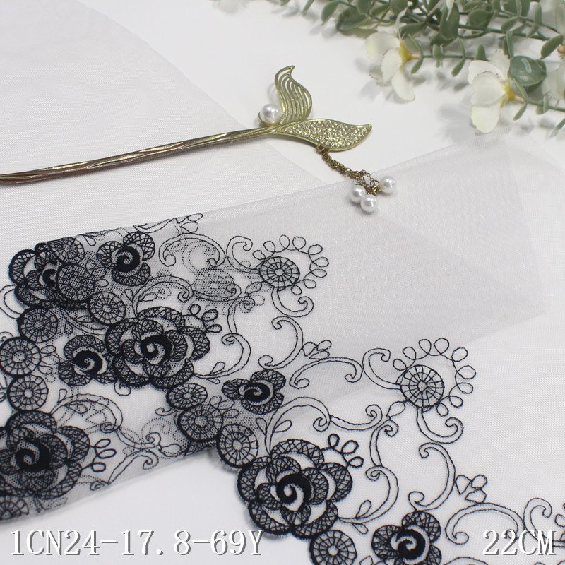 China Factory Supplied light grey Embroidery Lace Flower Lace Trim Fabrics For Women lingerie