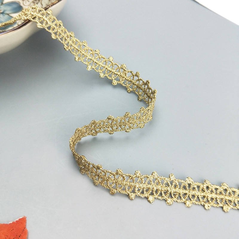 New Product High Grade Metal Trim Lace Ethnic Style Fancy Wedding Dress Embroidery Gold Lace JDB59