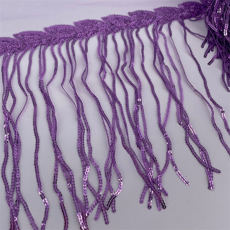 Hot Selling Fashion 20cm width Sequin 2024 Tassel Trimming For Dress