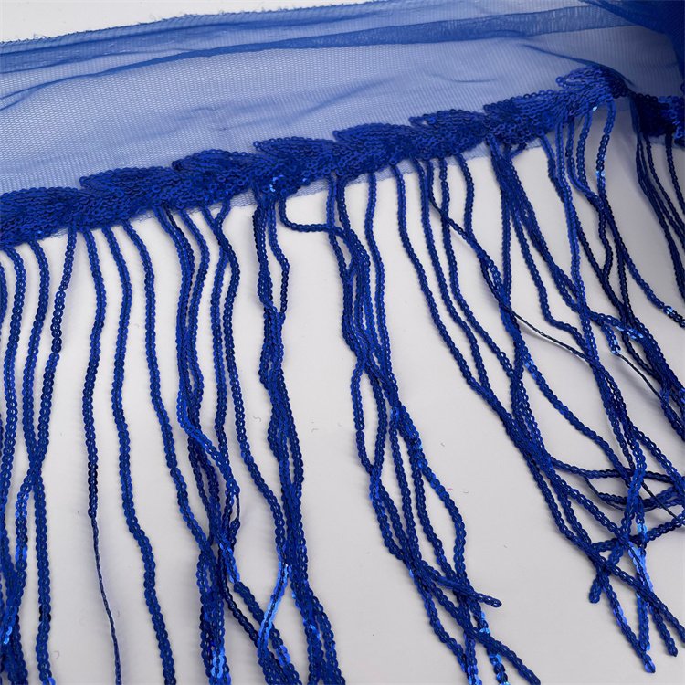 Hot Selling Fashion 20cm width Sequin 2024 Tassel Trimming For Dress