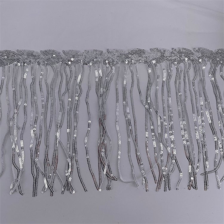 Hot Selling Fashion 20cm width Sequin 2024 Tassel Trimming For Dress
